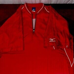 Mizuno short sleeve 3/4 zip wind breaker size Large